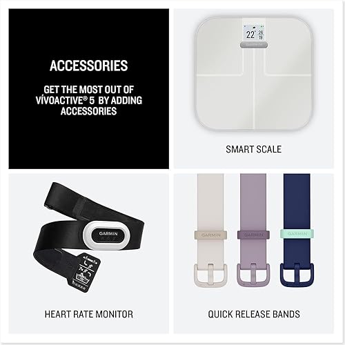 Miniatura 6 de Garmin 010-02862-10 Vivoactive 5 Reloj inteligente de fitness, paquete negro con toalla deportiva de enfriamiento de entrenamiento y luz de