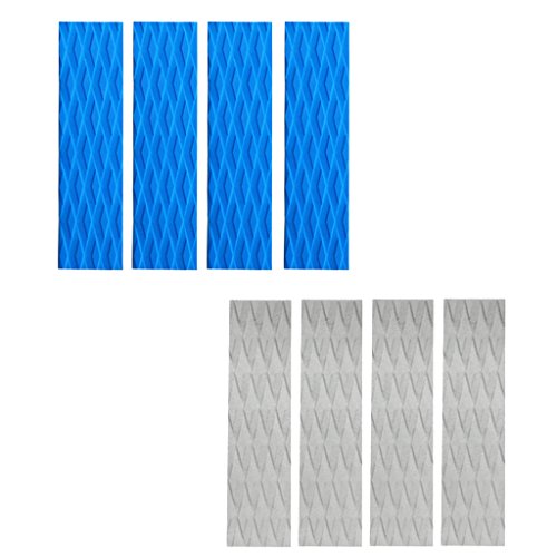 image for MonkeyJack 4 Pieces Sky Blue/Grey Diamond Grooved Non-slip EVA Surfing