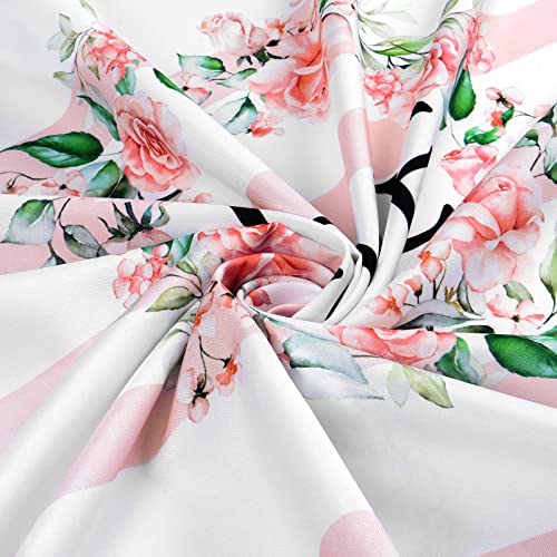 Aspmiz Mother's Day Tablecloth, Floral Love Table Cloth, Flower Tablecloths For Mom Girlfriend, Waterproof Tablecloth For Mom Valentine's Day Gifts Dinner Party Decoration, Pink, Square 55 X 55 Inch #TOP4