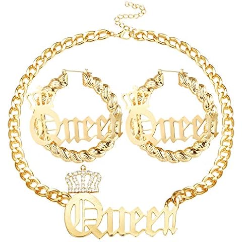 SAILIMUE Queen Pendant Necklace and Earring Set Cover