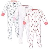 Yoga Sprout Zipper Sleep N Play, Flamingo, 3 Pack, 0-3 Months