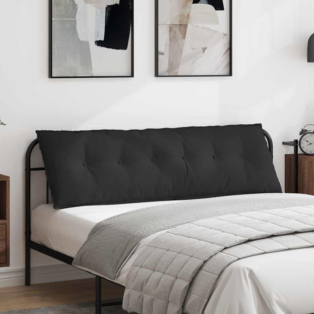 Coussin dossier grand format 160 x 50 : confort premium en microfibre noire