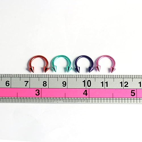 Miniatura 4 de Acero quirúrgico anodizado neón colorido CBB de calibre 16 316L con joyería de cuerpo de cono