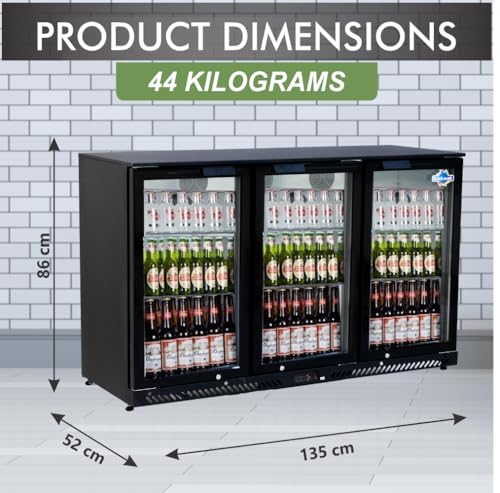 Image of ROCKWELL 300Ltr, Back Bar Cooler, Digital Temperature Display, Heavy Duty Design (BB340C, Black)