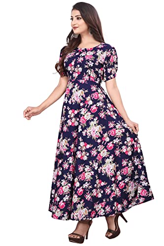 Image of FLARED ALINE MAXI DRESS WITH FLORAL PRINT FOR WOMEN