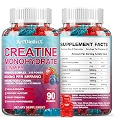 Creatine Monohydrate 8000mg Gummies with BCAA, L-Carnitine, Taurine &amp; Vitamin B12 - Pre Workout S...