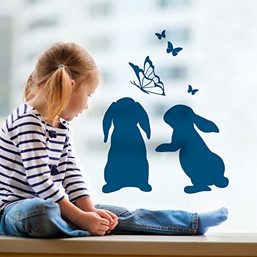 Fensterbild Wandtattoo Hasen Kaninchen M1856 ausgewählte Farbe: *flieder* ausgewählte Größe: *M*
