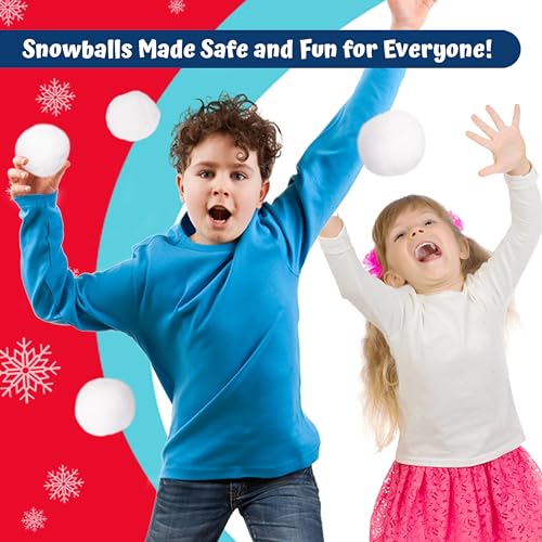 Image of Giraffe 50 Pack Jumbo Fun Fake Snowball for Kids 2.5 Inches - Artificial Snowballs Bulk for Indoor and Outdoor - Snow Ball for Decorations, Winter Toy Games Fights - Fun Christmas Party Activities