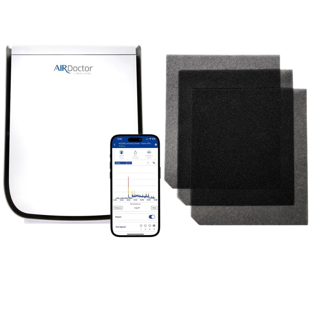 AIRDOCTOR AD2000i SMART Air Purifier for Medium Small Rooms- UltraHEPA Carbon VOC Pre-Filters and Extra Pre-Filter Pack- Bundle