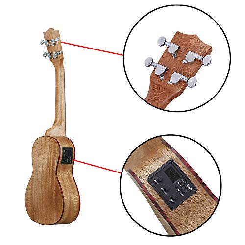NING-MENG Ukulélé 24 pouces en bois Sapele avec lcd Eq - Les Beatles, Paul McCartney, John Lennon, RIngo Starr, George Harrison NING-MENG Ukulélé 24 pouces en bois Sapele avec lcd Eq – Image 4