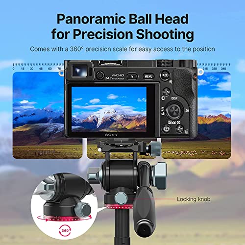 Image of Video Fluid Head for Camera Tripod - U-190 Mini Pan Tilt Head Small Panoramic Ball Head with Arca Swiss Quick Release Plate Lightweight Filming Equipment for DSLR Heavy Duty Travel Tripod