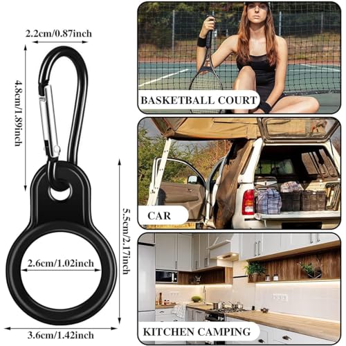 JEYORZY Flaschenhalter Gürtel, 4 Stück Karabiner Flaschenhalter Set mit in Schwarz - Wasserflasche Schnalle, Nylon Gürtel Flaschenhalter Clips, Wasserflaschenhaken, Wasserflasche Schnalle
