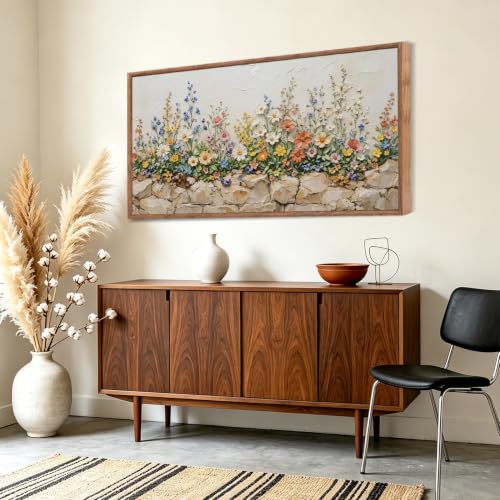 Image of CHDITB 3D Vibrant Colorful Wildflower Wall Art, Farmhouse Floral Wall Decor