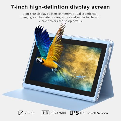 Image of 7 Inch Android 14 Tablet with Waterproof Case(Blue)