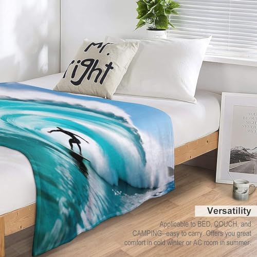 Manta de forro polar de surf mullida para noches de sofá y cama 7