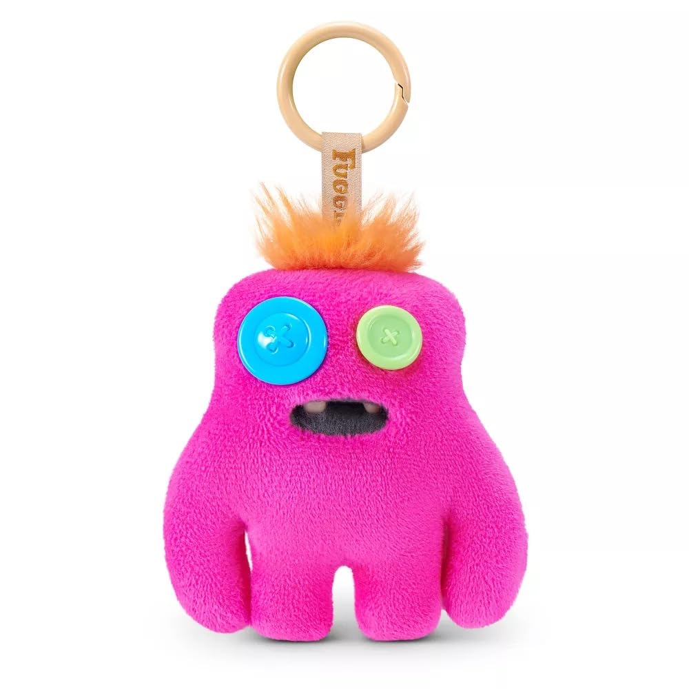 ZURU Fuggler Pinkles Valentine's Keychain, Plush Toy, 3.5 Inches, Collectible, Soft Material, Ages 3+, Pink, 4.5 Inches