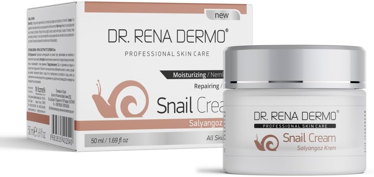 Dr. Rena Dermo slakkenslijmcrème scnecken mucin snail mucin slakkencrème Snail Cream anti-aging Korean Skincare hydraterende en regenererende gezichtscrème voor alle huidtypes 50 ml