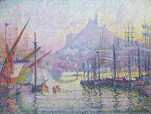Toile Paul Signac Marseille Notre-Dame-de-la-Garde - Affiche murale vintage 60x90cm