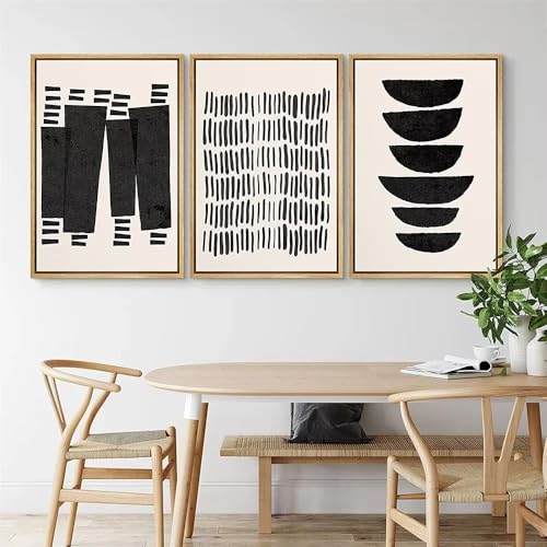 Arches noires milieu du siècle toile abstraite moderne géométrique 50x75