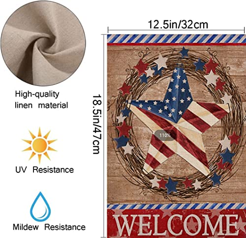 Eiazuiks 4Th Of July Patrioctic American Garden Flag Floral Spring Double Sided Vertical Rustic Farmhouse Yard Seasonal Holiday Outdoor Decor 12×18 Inch Ef068 #TOP4