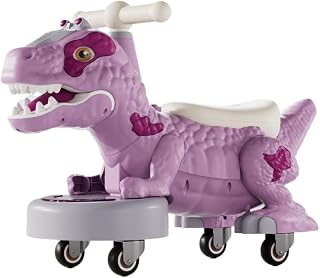Coches de Juguete Bicicleta de Equilibrio de Dinosaurio for niños pequeños, de 4 Ruedas, con música y Efectos de luz, Primer cumpleaños. Bicicleta con Ruedas