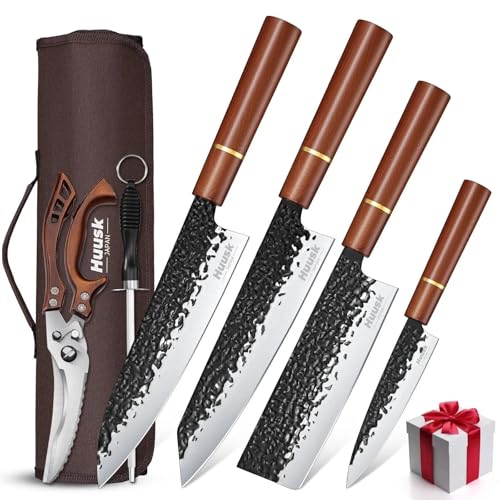 Huusk Japanese Knife Set 6pcs with Covers...