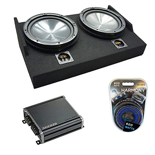 Harmony Audio HA-R124 Basic Compatible with Ford F150 Super Cab 2015-2021 Bundled with KIC19-46CXA4001 Mono 800W Amp & FTB2X12-15EXTCAB Dual 12