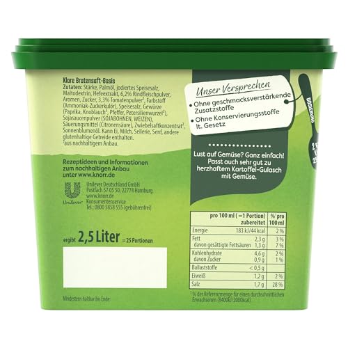 Knorr Klare Bratensaft Basis ideal als Basis für Bratensoßen ohne geschmacksverstärkende Zusatzstoffe 6x 235 ml