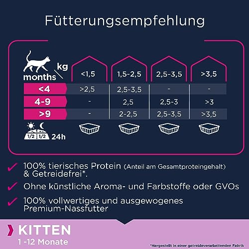 EUKANUBA Junior Katzenfutter nass getreidefrei - Premium Nassfutter mit viel Lachs für Kitten, 12 x 85 g
