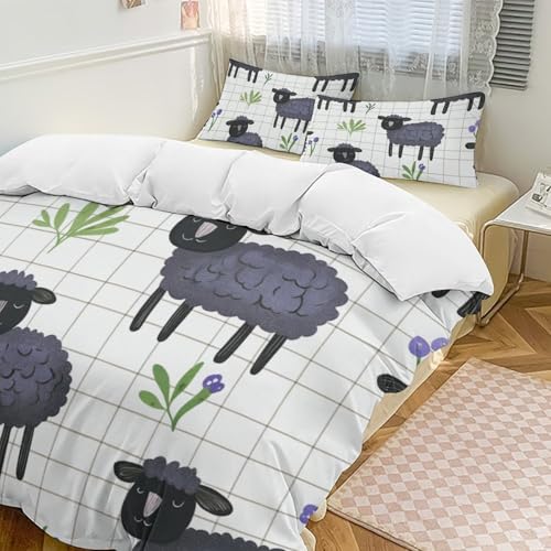 Parure de lit microfibre douce enfant Schafss fermeture éclair housse couette zippée