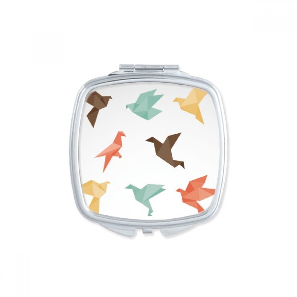 Miroir de maquillage compact oiseau rouge pour retouches faciles en public