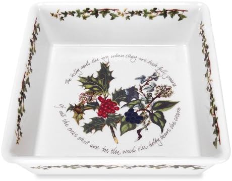 Portmeirion Holly and Ivy - Plato cuadrado para hornear