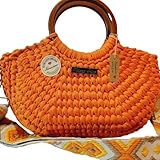 Confeccionado a mano Bolso crochet artesanal Dianaline Bangkok color naranja