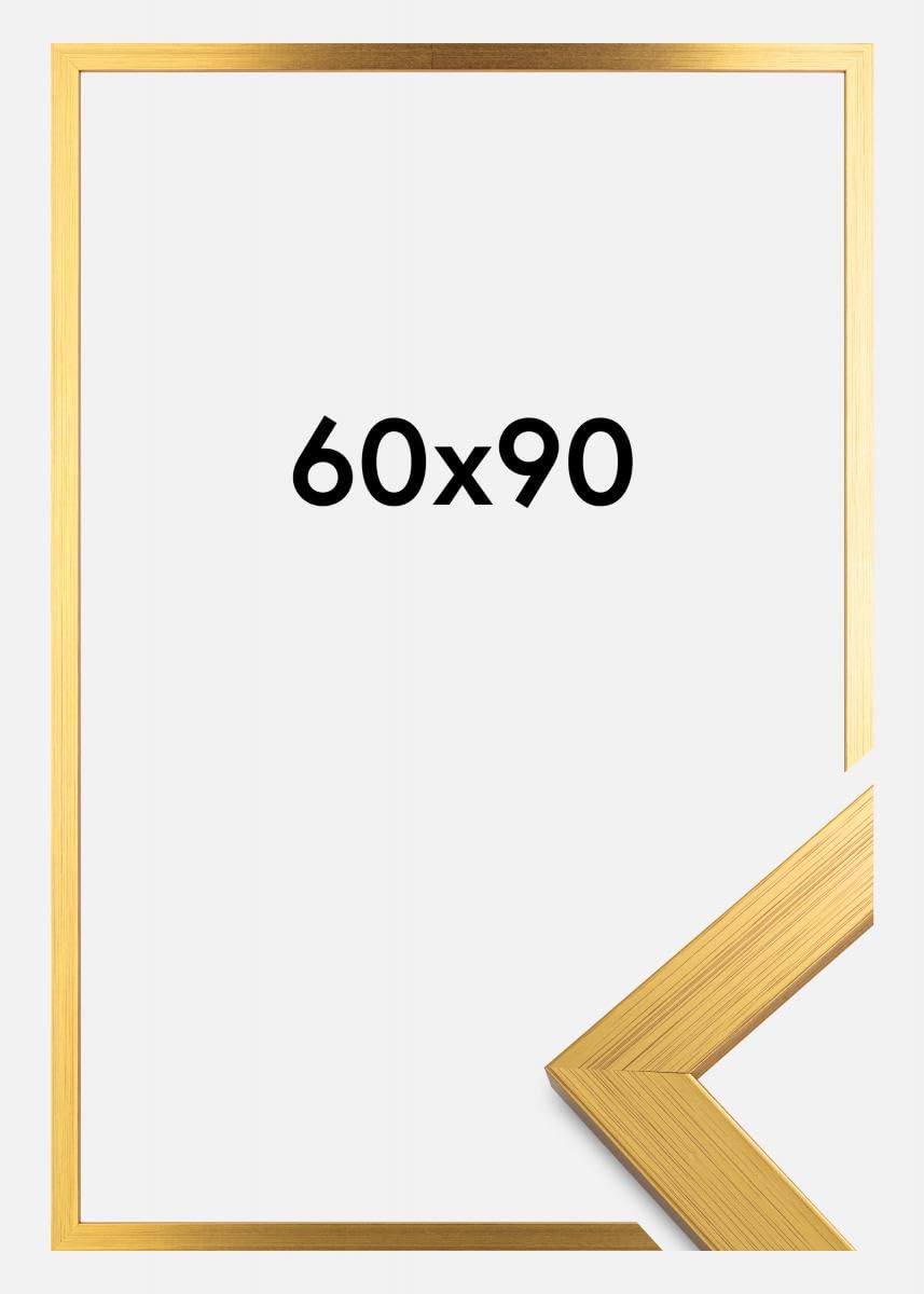 Golden 60x90cm Picture Frame - Large Poster Frame With Safe Plexiglass & Wall Mounting