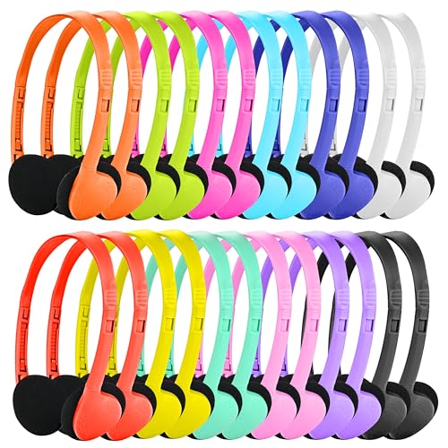 Bulk Headphones 100 Pack Multi Colored for Classroom...