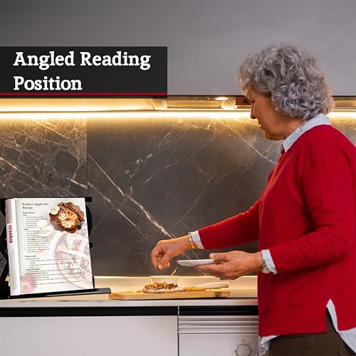 Premier Housewares Cook Book Stand for Recipe Book | Black Enamel Cookery Book Stand for Reading Cookbook | Recipe Book Holder Display Stand on your Kitchen Counter - Image 4