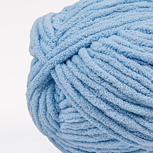 Image of Crafted By Catherine Blanket Solid Yarn - 2 Pack (213 Yards Each Skein), Light Blue, Gauge 6 Super Bulky