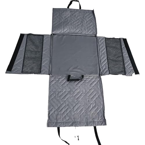 ZLBYXLU 犬旅推薦ペットドライブシート犬 車 シートドライブベッド 大型犬 車犬カーシート 後部座席マット 半分 飛び出し防止リード付き ハンモック 防水 耐摩 滑り止め 汚れ防止 折り畳み ペットドライブボックス 全車種 全種犬用猫用 ブラック グ