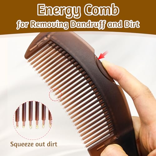 Schuppenkamm, Haarkamm für Schuppen Hohler Zahnkopf Reinigung Kopfhautpflege Schuppenkamm Feiner Zahnschwanzkamm Energie-Massage-Haarkamm Waschbarer Schuppen Kamm für Damen und Herren
