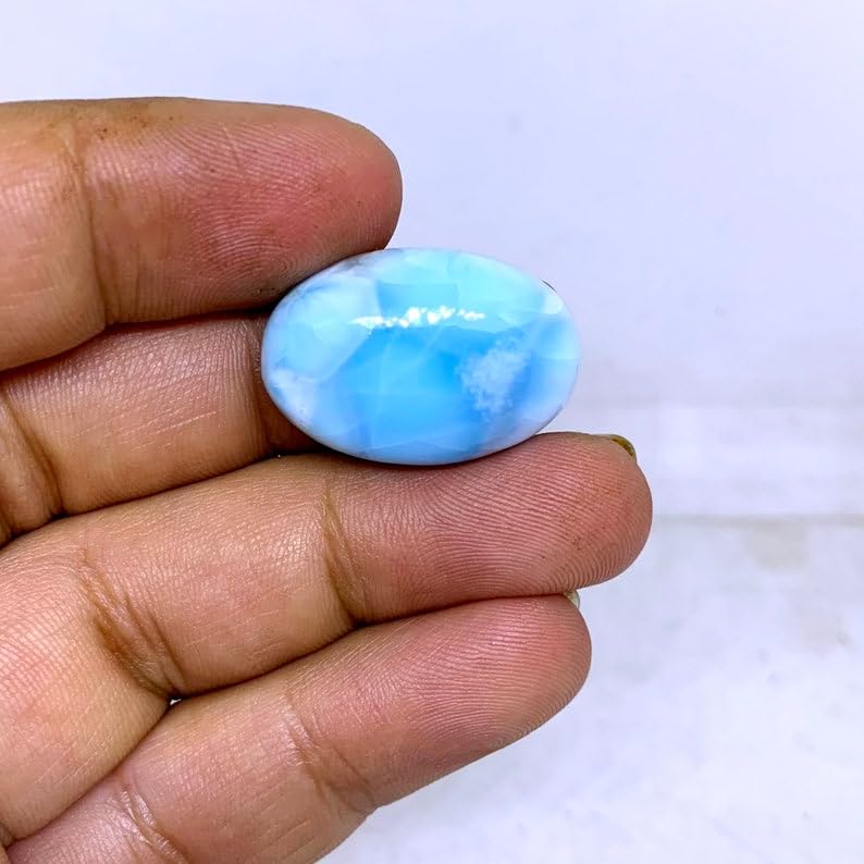 Larimar cabochon authentique 25x17mm pour eviter fausses pierres