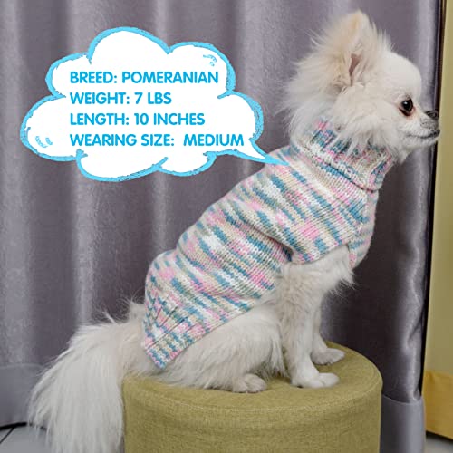 Kyeese Dog Sweater Thermal Turtleneck Dog Knitwear For Small Dogs With Leash Hole Puppy Sweater Dog Apparel From Kyeese, Blue,S #TOP3