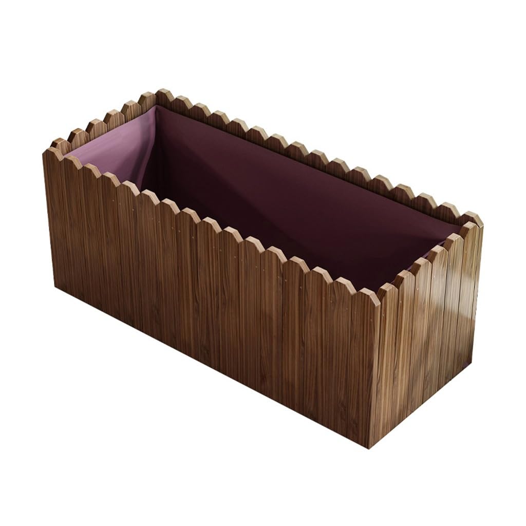 Aiuola rialzata in Legno - Fioriera anticorrosione per ortaggi e Fiori, Design Rettangolare con Rivestimento in Tessuto Non Tessuto, Ideale per Giardino Esterno, Patio e finestre (Dimensione