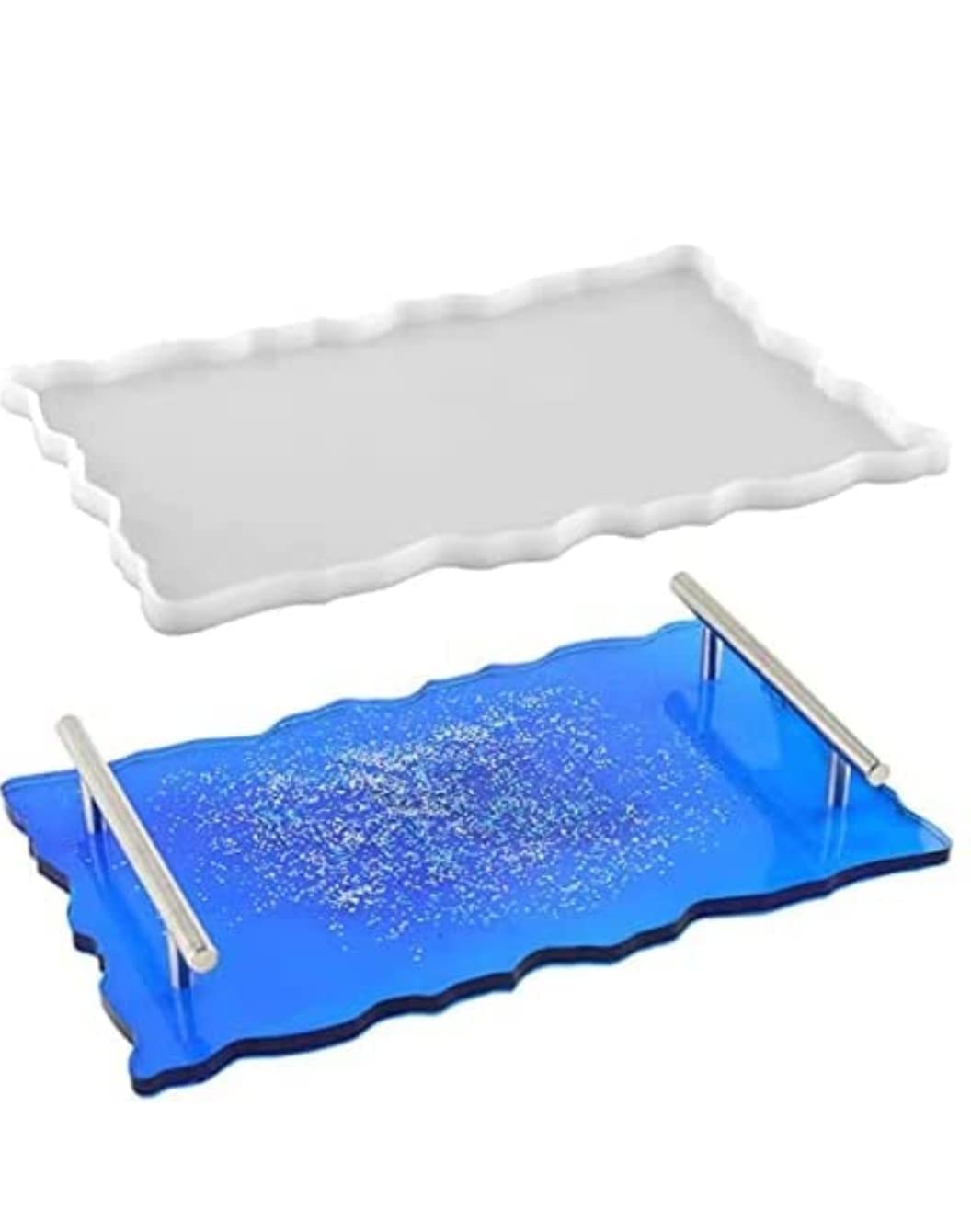 12x16 Inch Transparent Silicone Rectangle Tray Mold for Resin Art | Multipurpose DIY Coaster and Serving Tray Mould-image-14