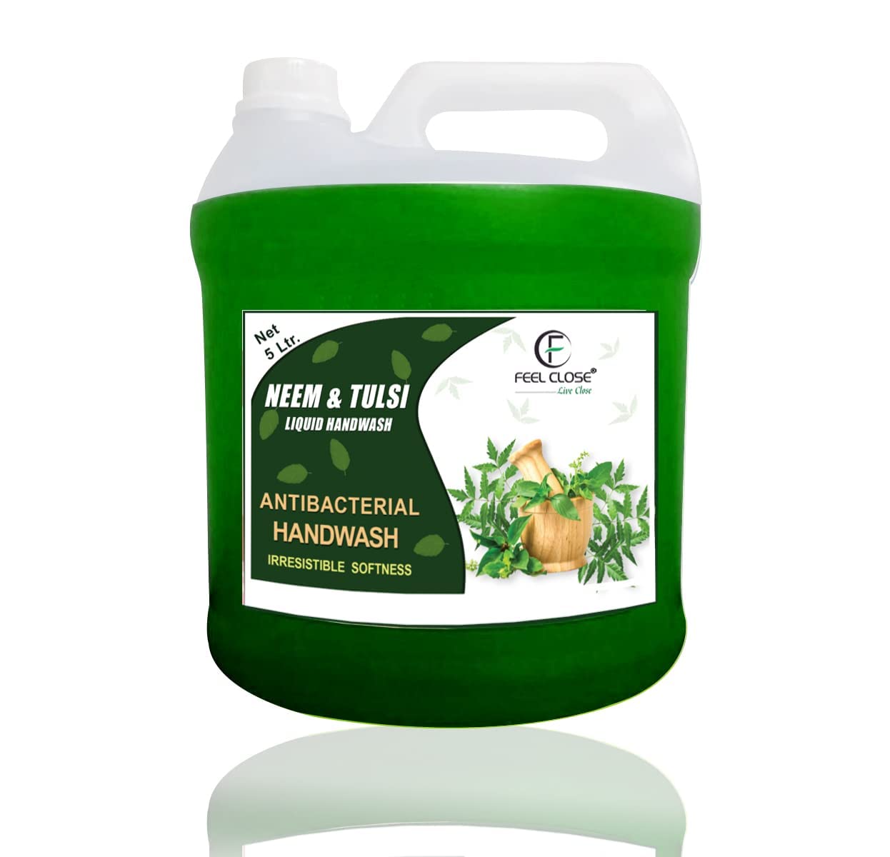 Feel Close Live CloseOriginal Germ Protection Paraben Free Hand Wash 5 Litre Refill | 5 L Handwash Pack (Neem & Tulsi)