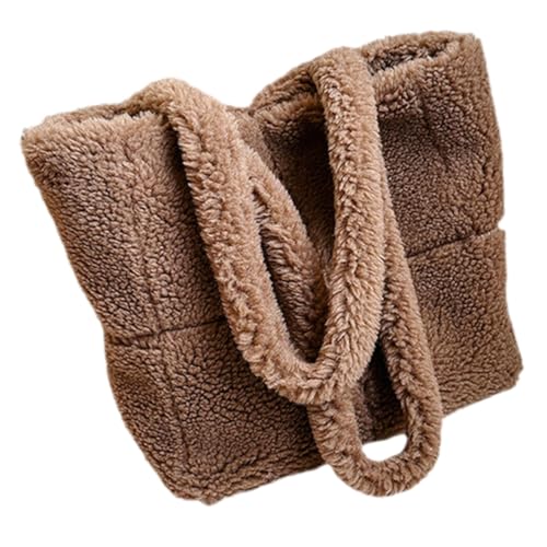 Paquet à provisions en peluche au design épaule unique, sac moelleux et grand format