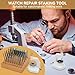 Jwthee Watchmaker Jewelling Punching Kit, Watch Repair Staking Tool Press Set with 50 Punch Pins 10 Stakes