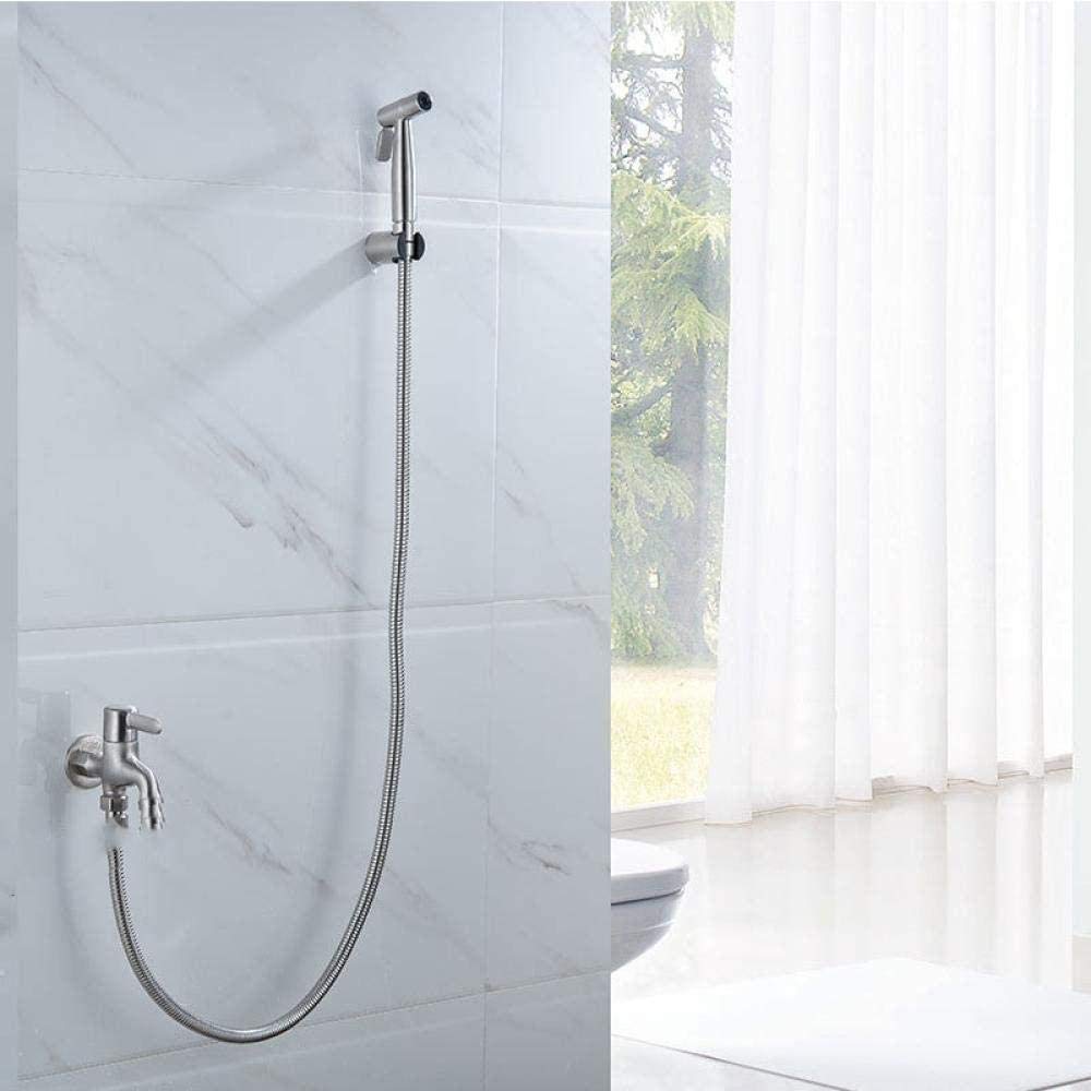 Rociador de bidé de Mano, grifos de bidé de Mano para higiene Personal Baño de Mascotas Closestool Bandeja para Sentadillas - Acero Inoxidable Grifo de Pistola de pulverización en frío sim