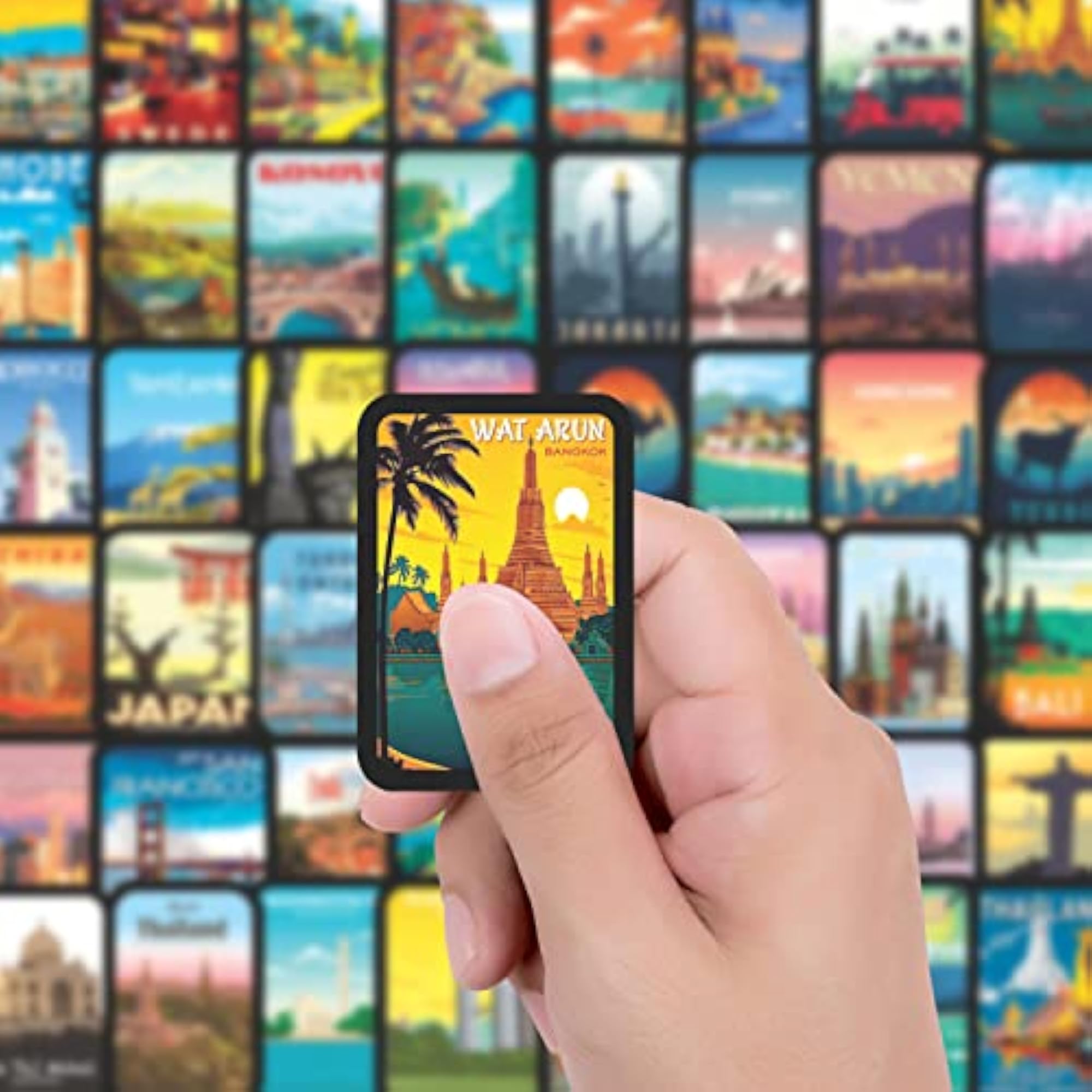 Travel Worlds Destination Vinyl DIY Sticker Pack (Pack of 50)
