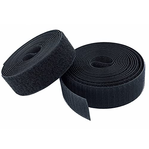 KLEBASTO Klettband zum nähen | SET Hakenband und Flauschband | Klettverschluss zum nähen | Hohe Verschlusskraft (Schwarz 10mm x 3 m)
