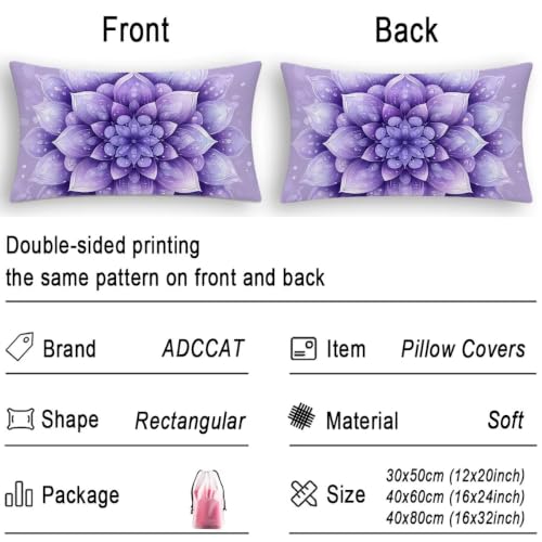 Fundas cojines 40x80 púrpura juego de 2 fundas de almohada rectangular para cama y sofá 7